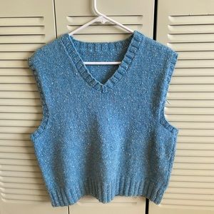Vintage Handmade Sky Blue Sweater Vest